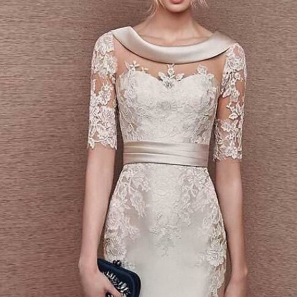 Sheath/Column Elegant Knee Length Satin Dress